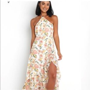 Petal and pup liv halter floral maxi dress